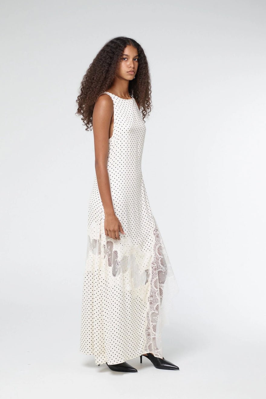 Third Form Visions Lace Frill Dress - Cream Polka Dot photo 2