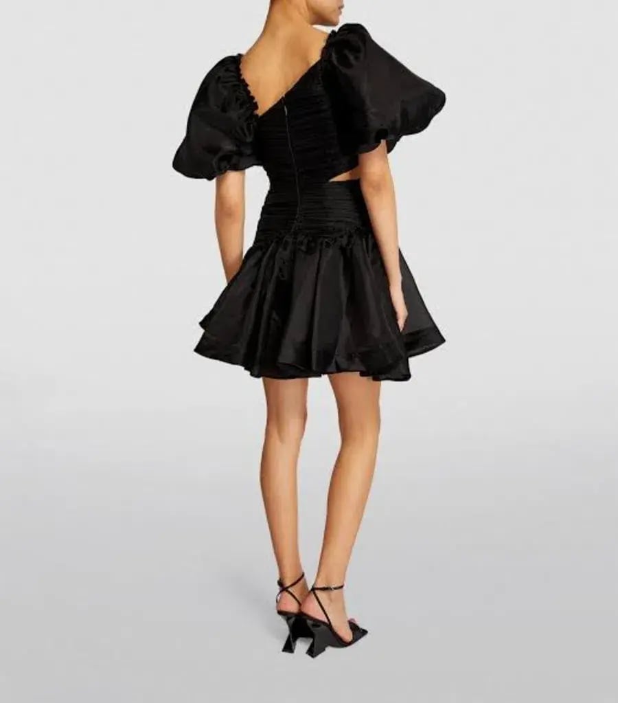 Aje Joan Puff Sleeve Black Mini Dress Cocktail Wedding RRP ($455) Size AU16/US12 photo 3