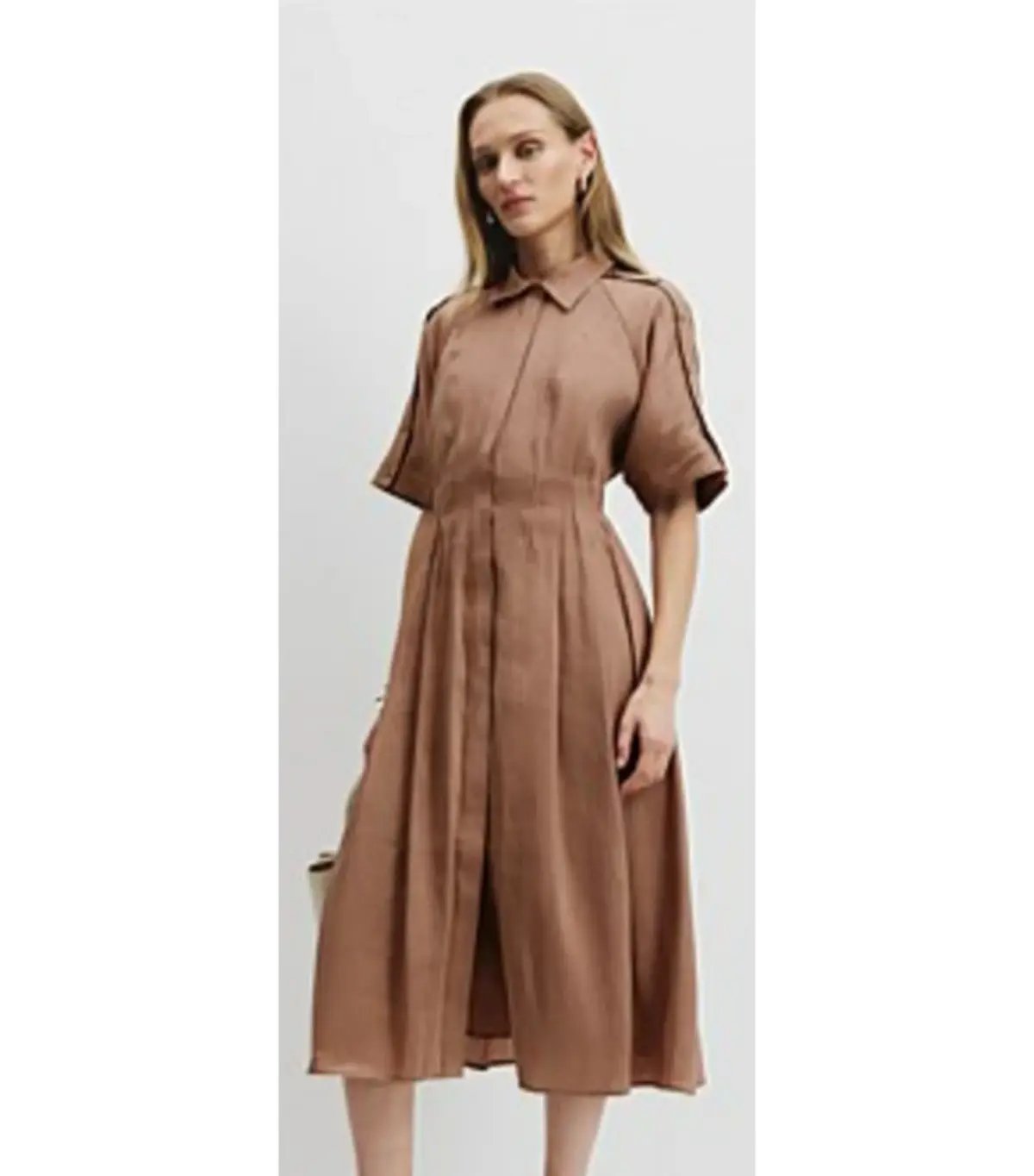 Country Road Cinched Shirt Dress in Nutmeg Size 12 photo 2