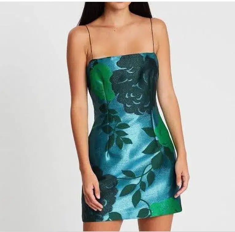Bec & Bridge Lurex Sparkle Soiree Mini Dress Green Size 12 photo 2