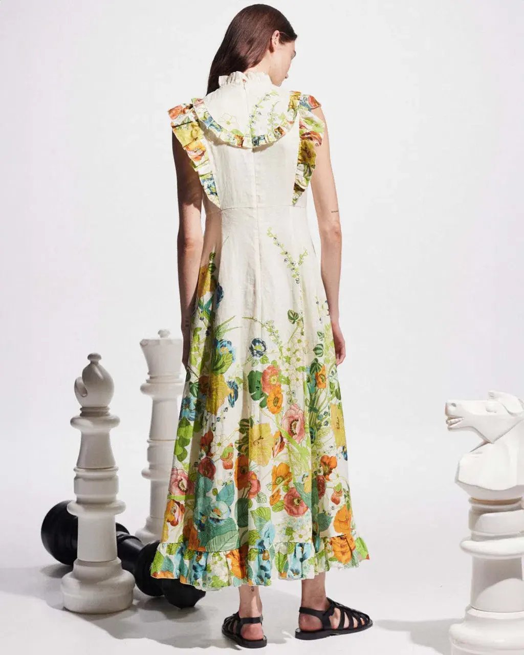 Alemais Constance Midi Ruffle Dress Floral Size 8 AU photo 14