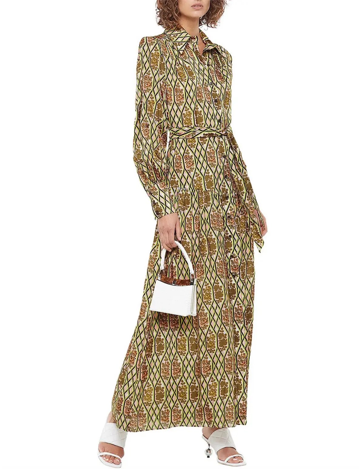 Manning Cartell Sugar Pop Long Sleeve Shirt Dress Floral Size 10 photo 2