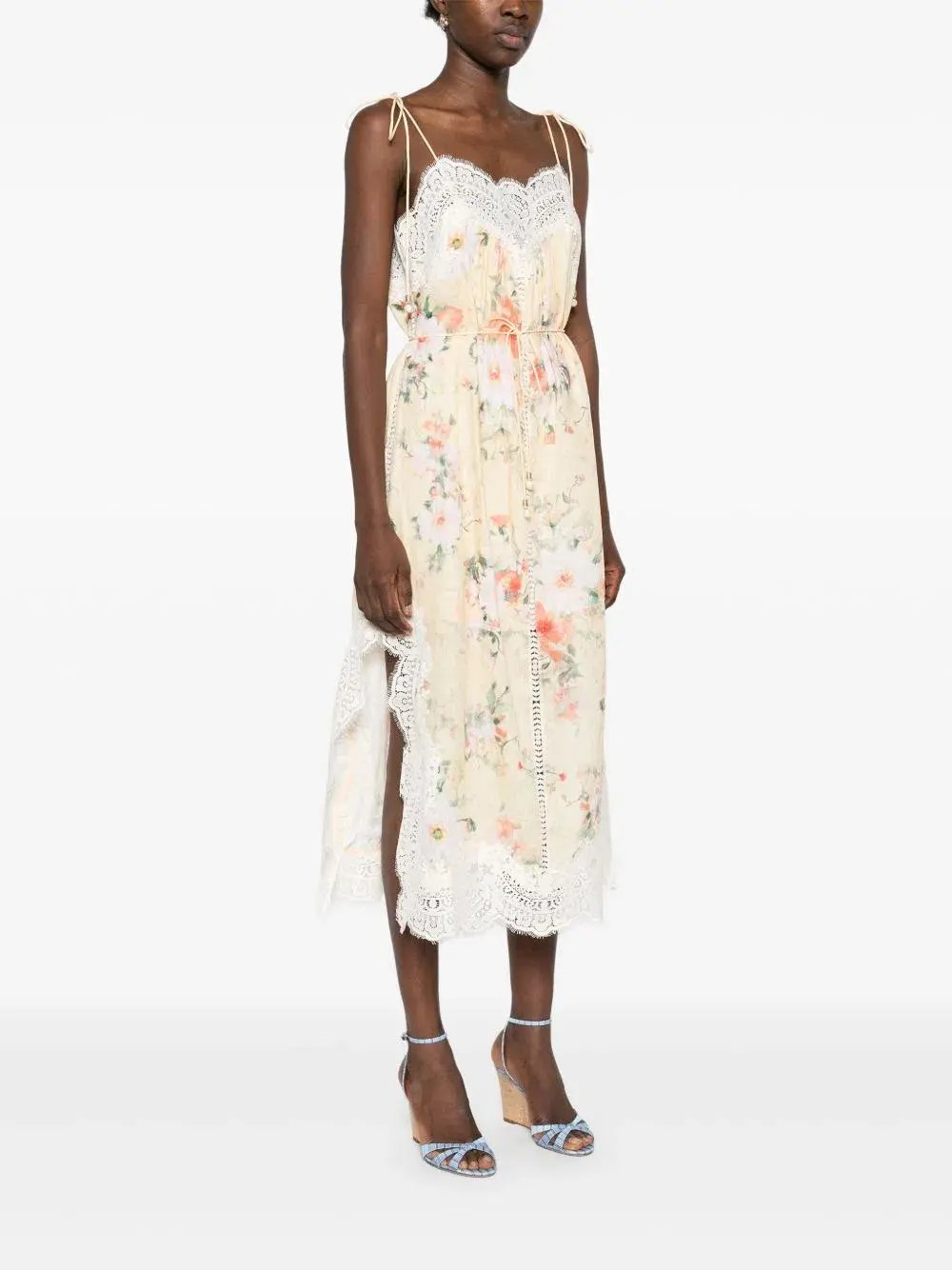Zimmermann Everley Lace Slip Midi Dress Yellow Size 4 / AU 16 photo 6
