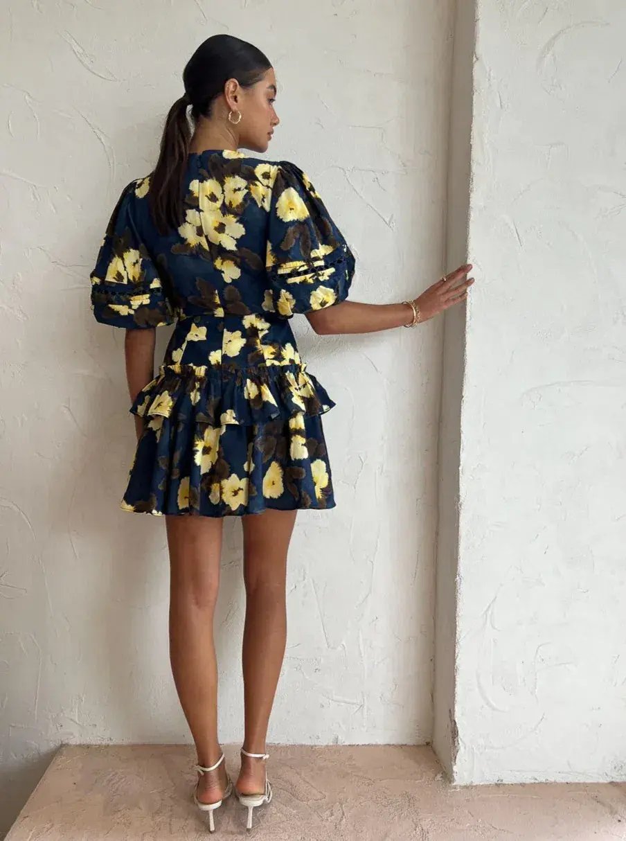 Acler Clovelly Mini Dress in Floral Posy Floral Size AU 6 photo 5