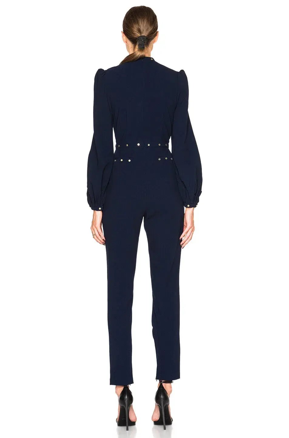 Zimmermann Esplanade Rivet Jumpsuit Navy Size 1/Au 10 photo 5