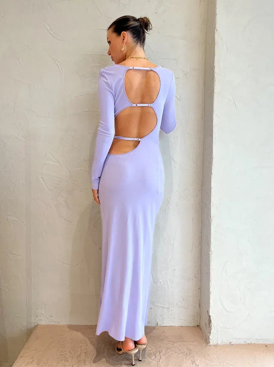 Bec & Bridge Amara Long Sleeve Maxi Dress Lilac Size 8 photo 2