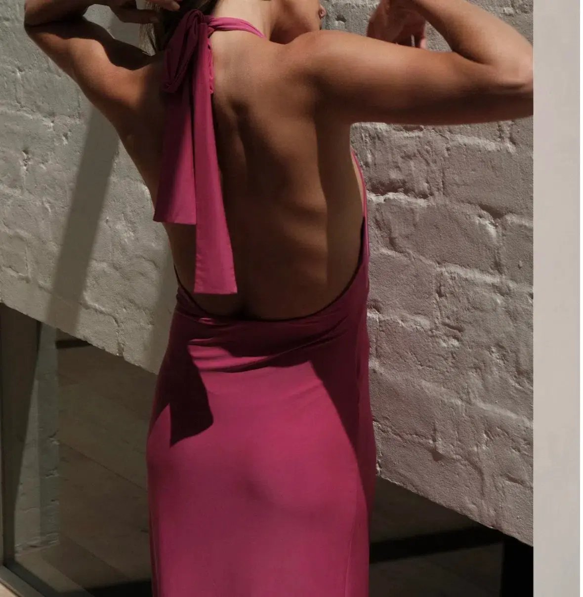 With Harper Lu V-Neck Halter Maxi Dress Fuchsia Size XS / AU 6 photo 6
