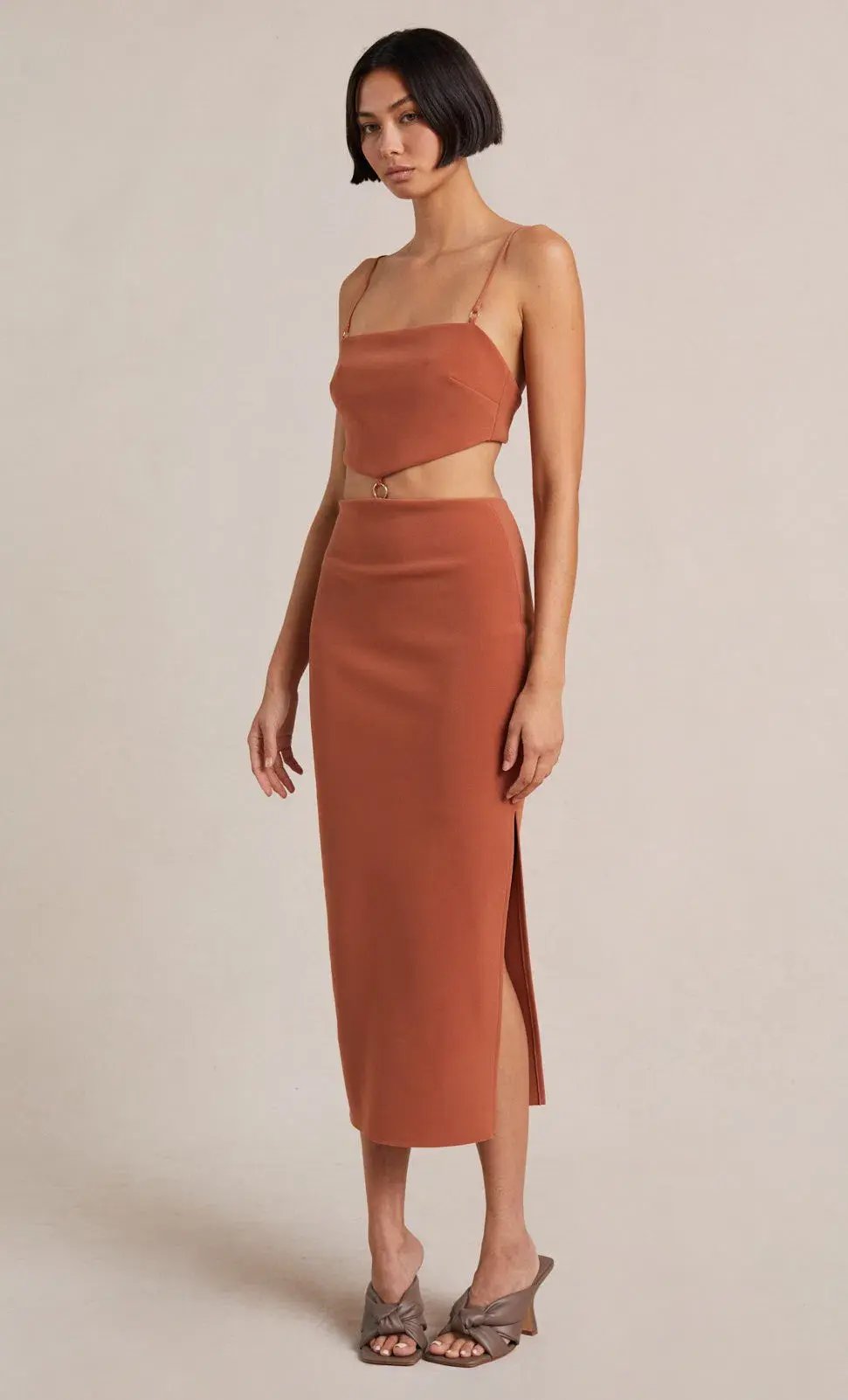 Bec & Bridge Alba Cut Out Midi Dress Terracotta  Size 6 photo 2