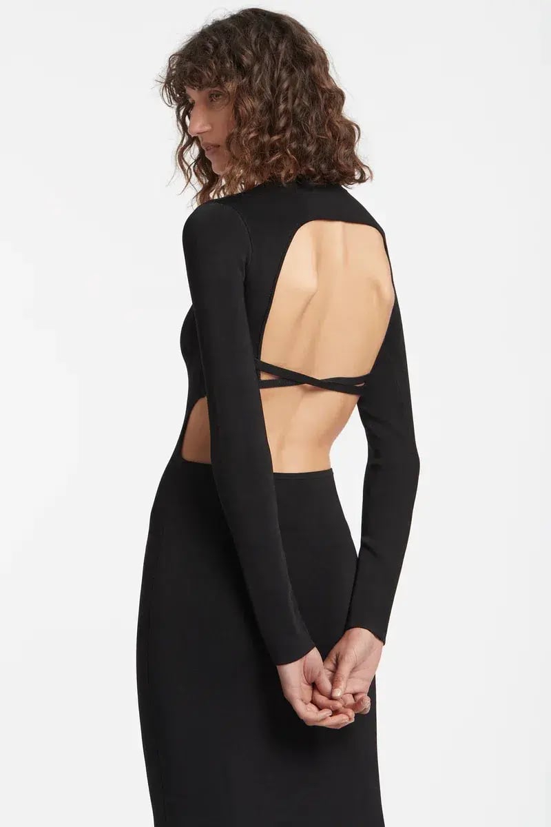 Sir the Label Georges Open Back Maxi Dress Black Size 6 photo 2