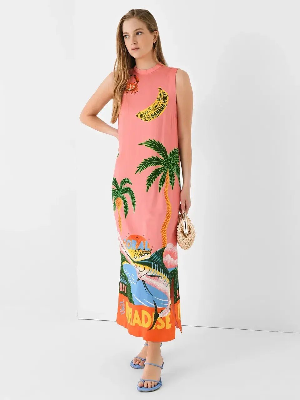 Alemais Paradiso Silk Midi Dress Pink Multi Size 10 AU photo 19