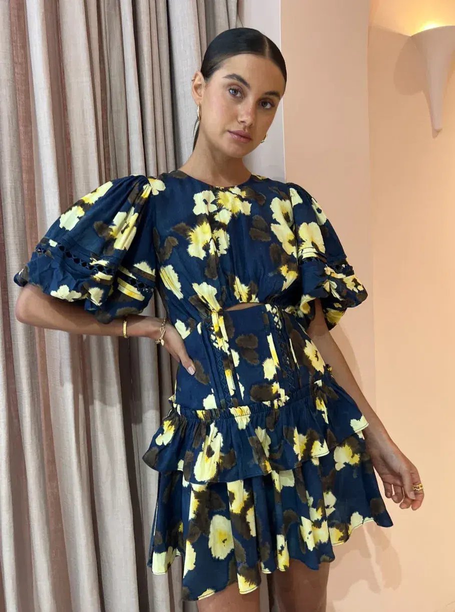 Acler Clovelly Mini Dress in Floral Posy Floral Size AU 6 photo 4