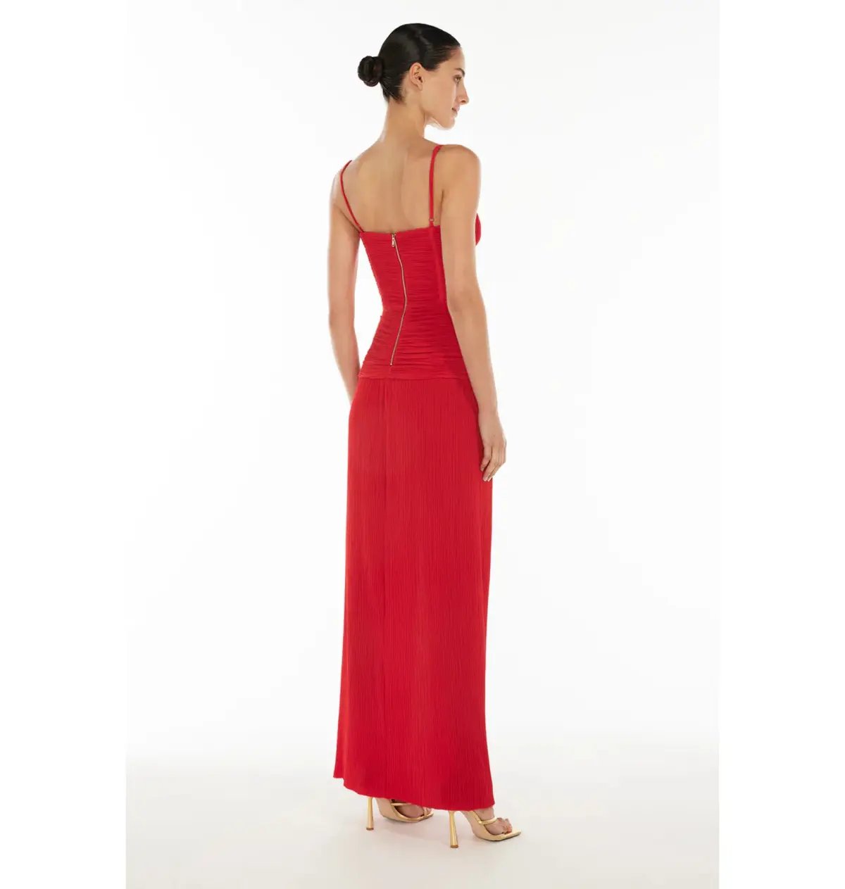 Manning Cartell Double Time Pleat Dress Red Size AU 12 photo 4