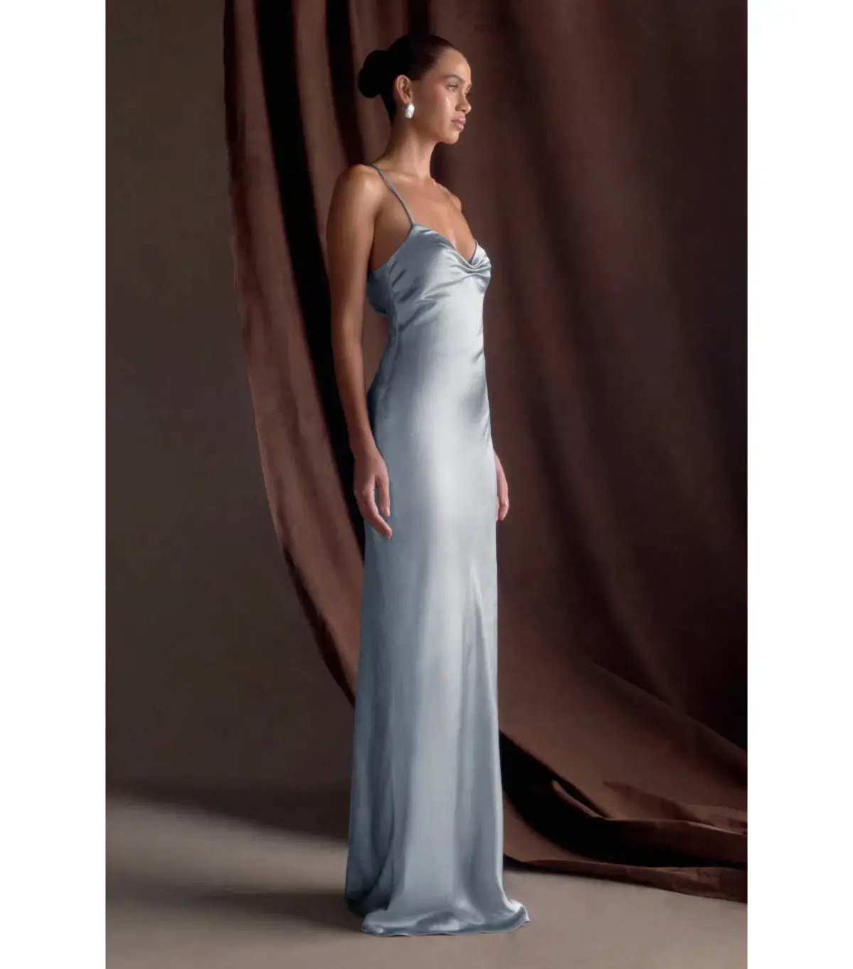 Meshki Lilly Sweetheart Satin Maxi Dress Frosted Blue Size S / AU 8 photo 2