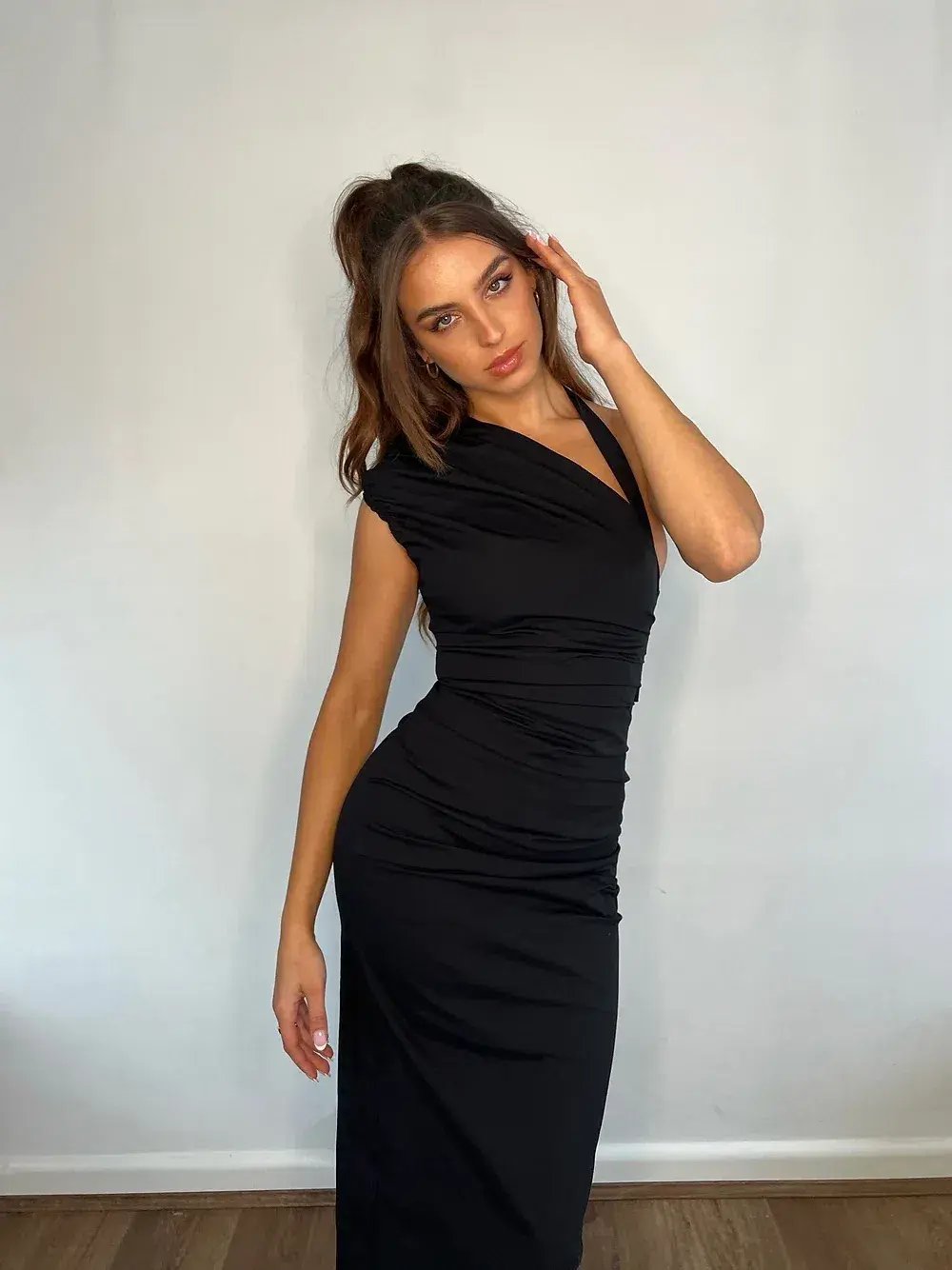 Sir The Label Giacomo Gathered Gown in Black Size 0 / AU 6 photo 2