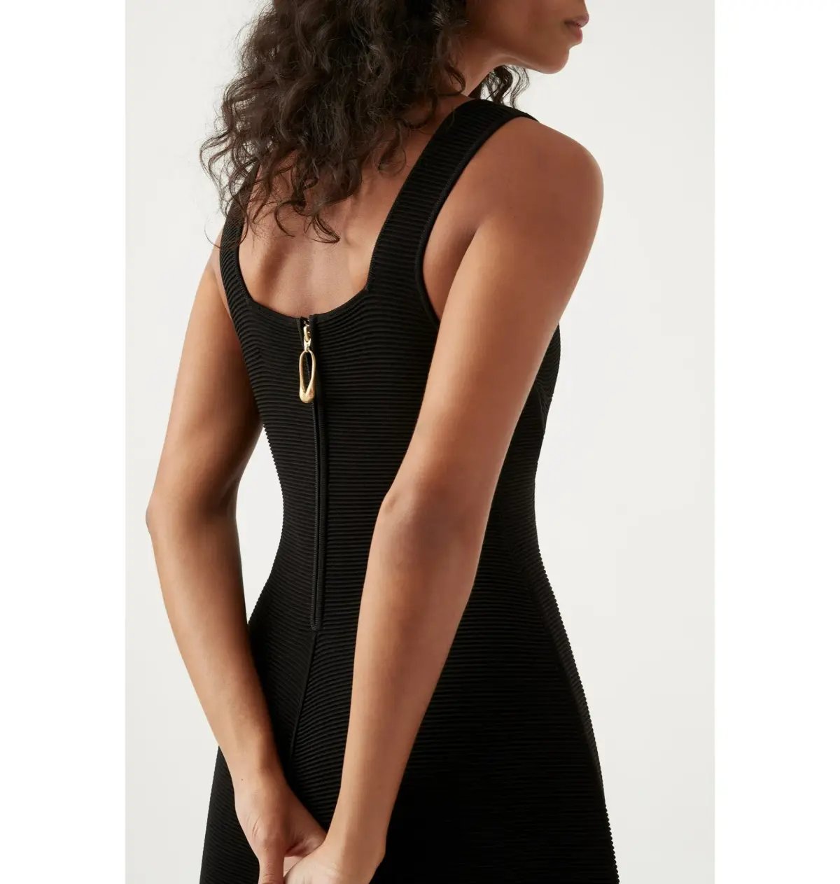 Aje Sylvette Knit Midi Dress Black Size AU 6 photo 2