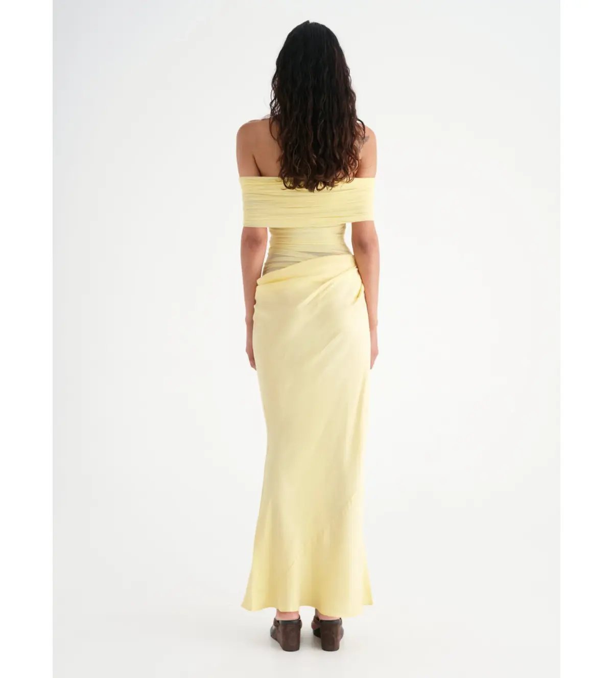Benni Nico Off Shoulder Maxi Dress Yellow Size 6 photo 3