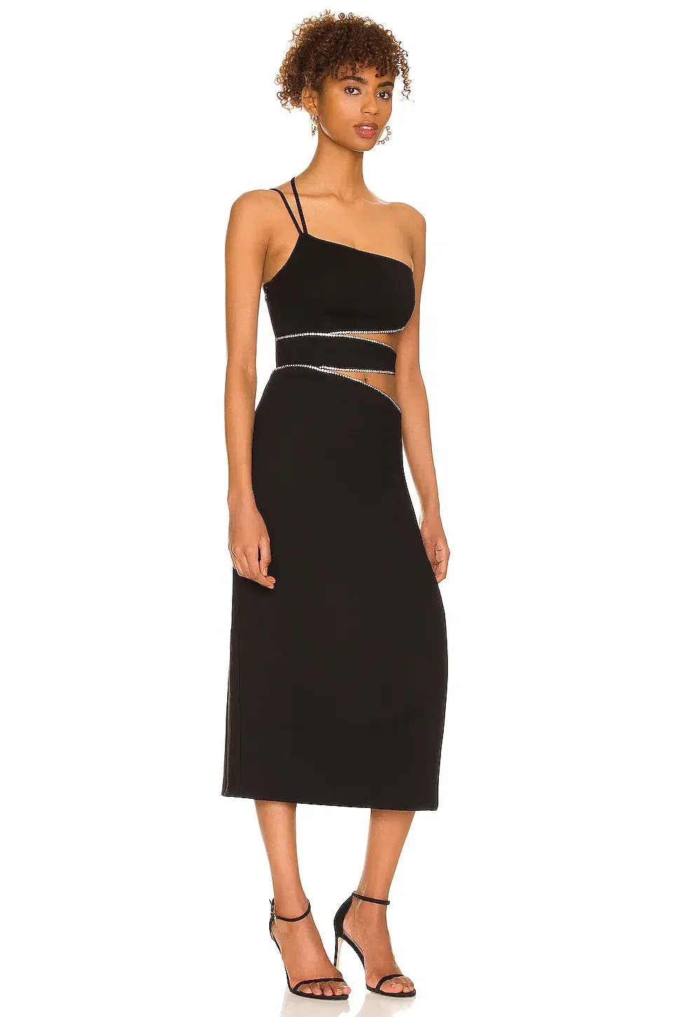 NBD Adeline Crystal Cutout Gown Black Size 8 photo 2