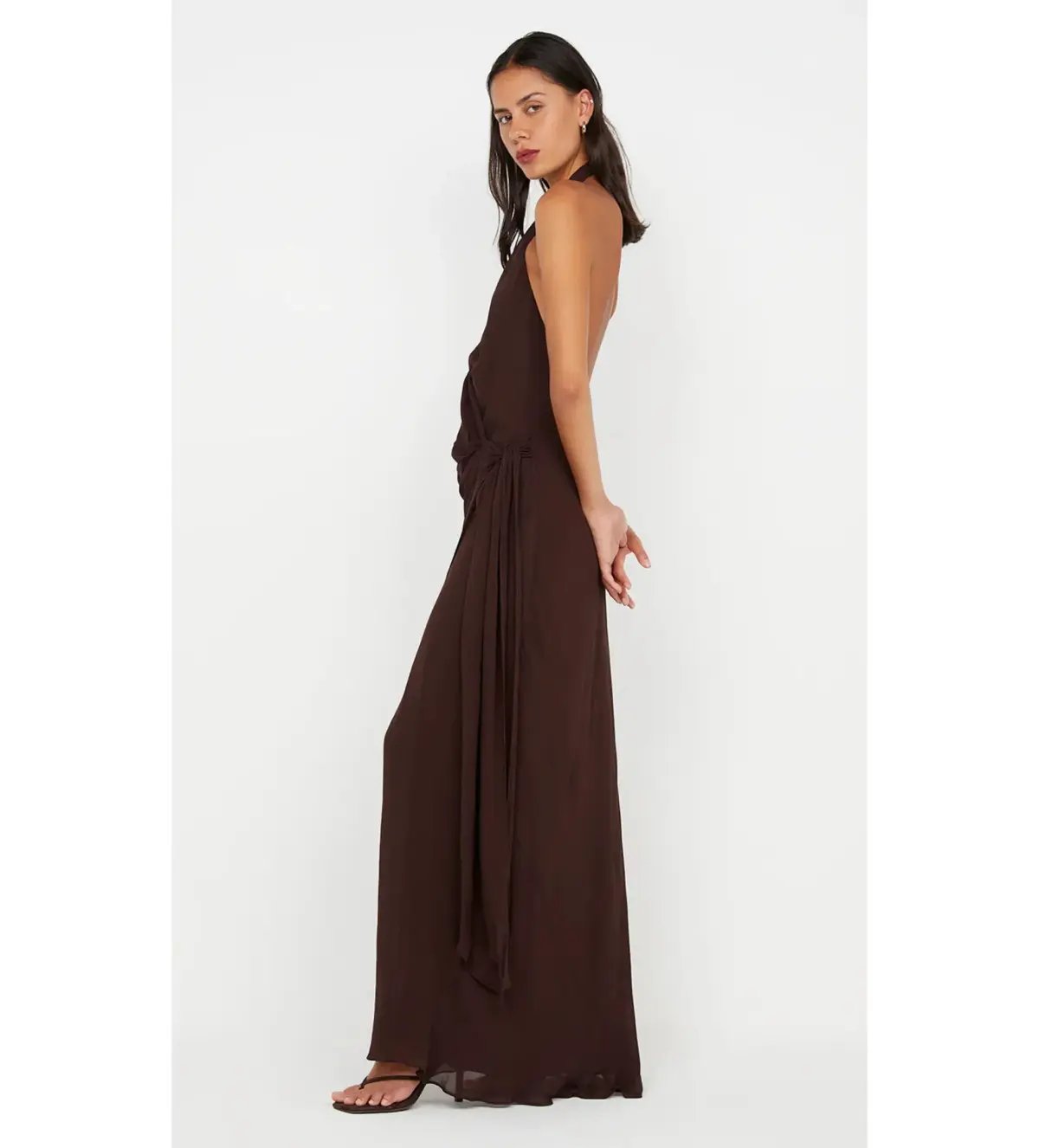 Bec & Bridge Soneva Wrap Maxi Dress Dark Chocolate Size AU 8 photo 3