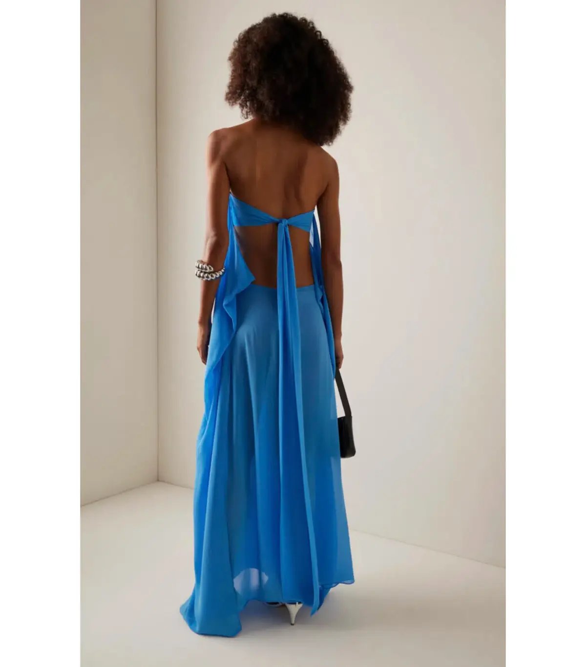 Christopher Esber Layered Silk Dress Boston Blue Size AU 6 photo 2