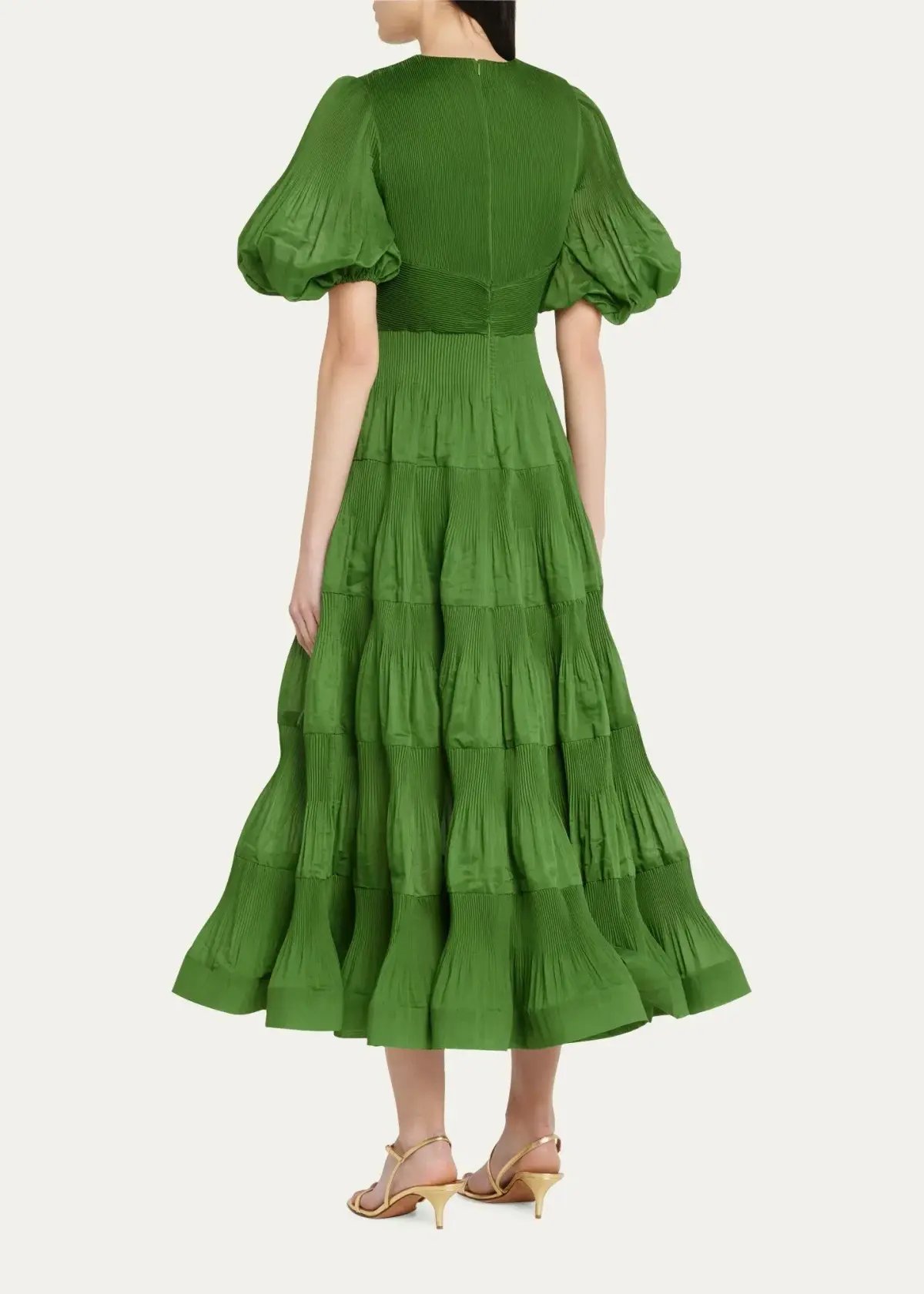 Zimmermann Pleated Midi Dress Green Size 0/AU 8 photo 2