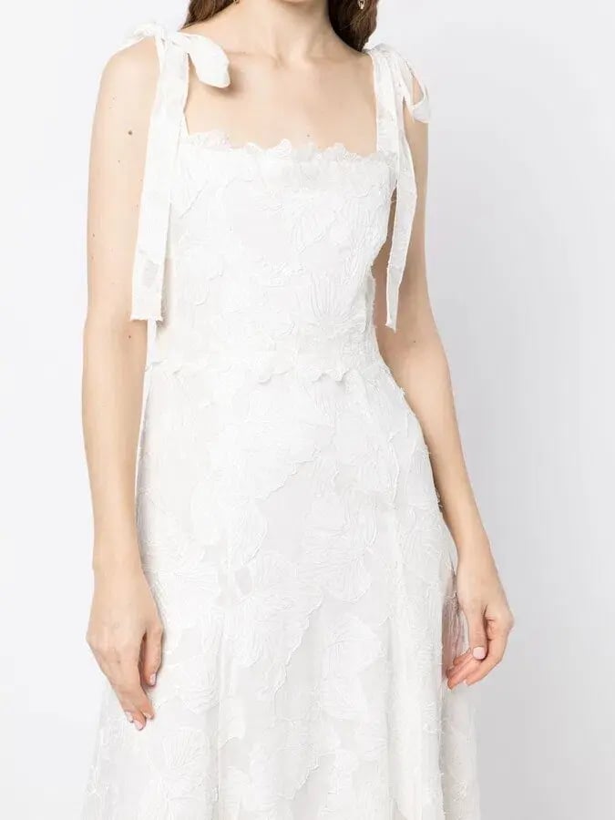 Rachel Gilbert Emilia Floral Lace Maxi Dress Ivory Size 12 photo 2