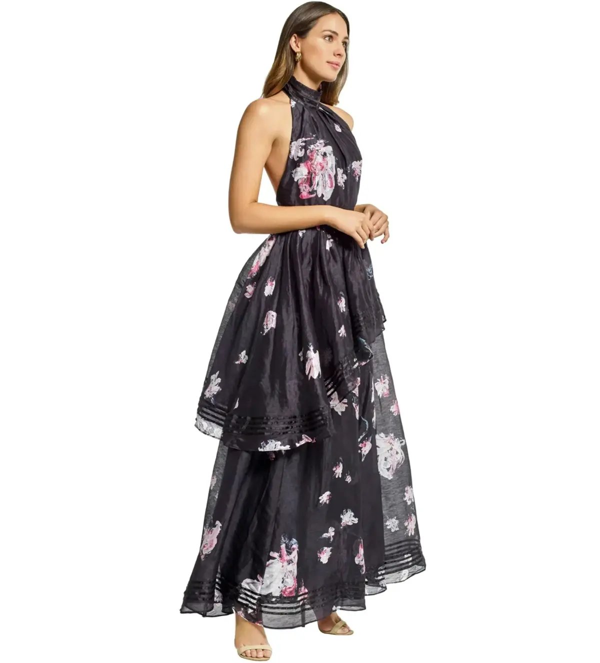 Aje Sienna Maxi Dress Black Floral Size AU 12 photo 2