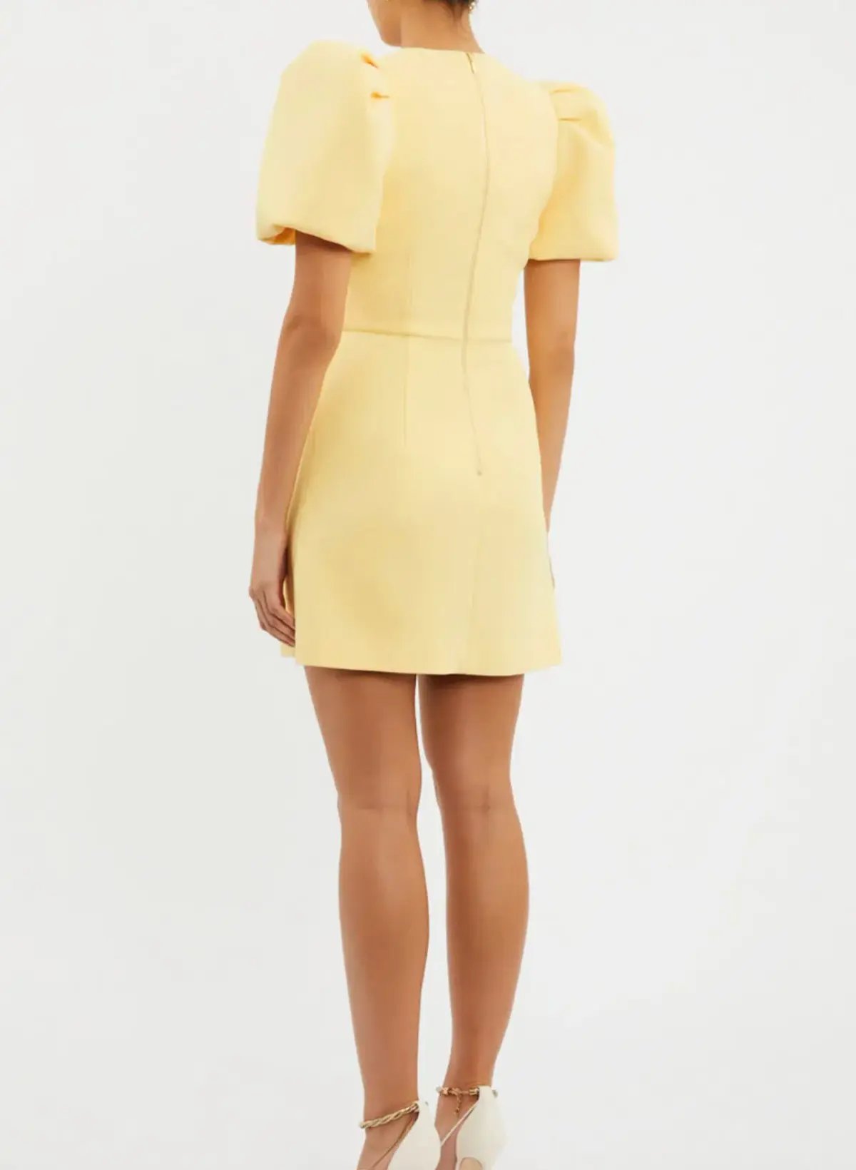 Rebecca Vallance Chloe Bow Mini Dress Yellow Size 6 photo 5