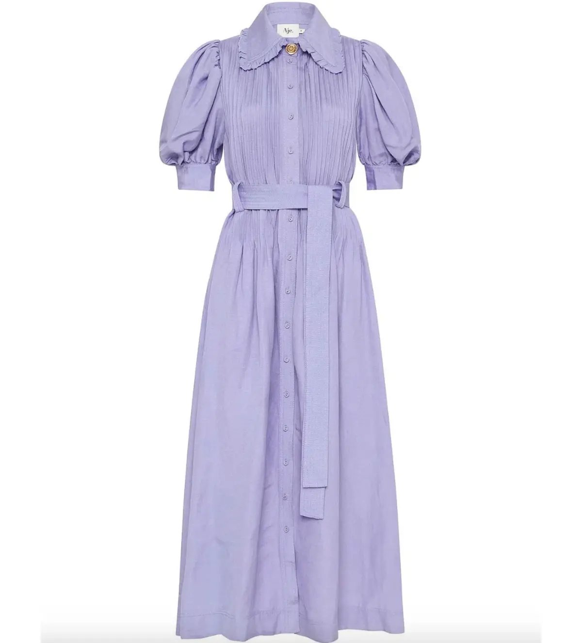 Aje Madeleine Belted Midi Dress in Lilac Size 10/M photo 4