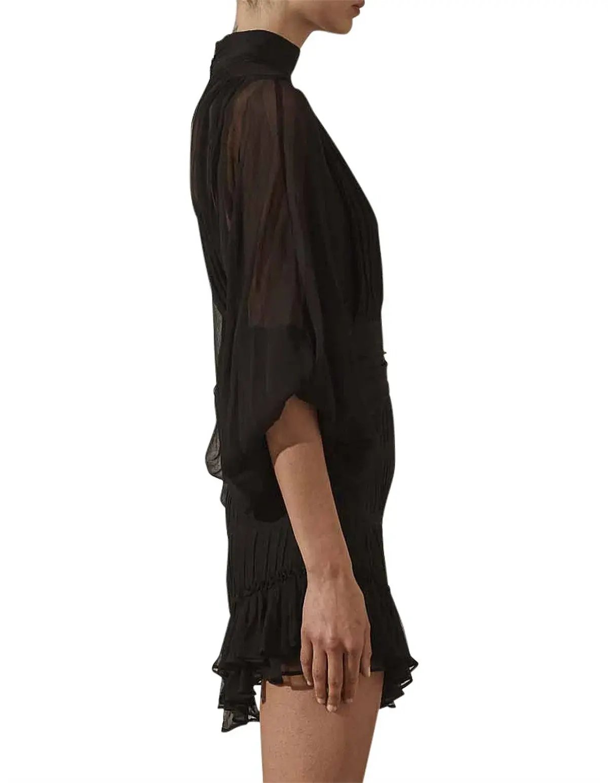 Shona Joy Clemence Long Sleeve Mini Dress Black Size 6 photo 2