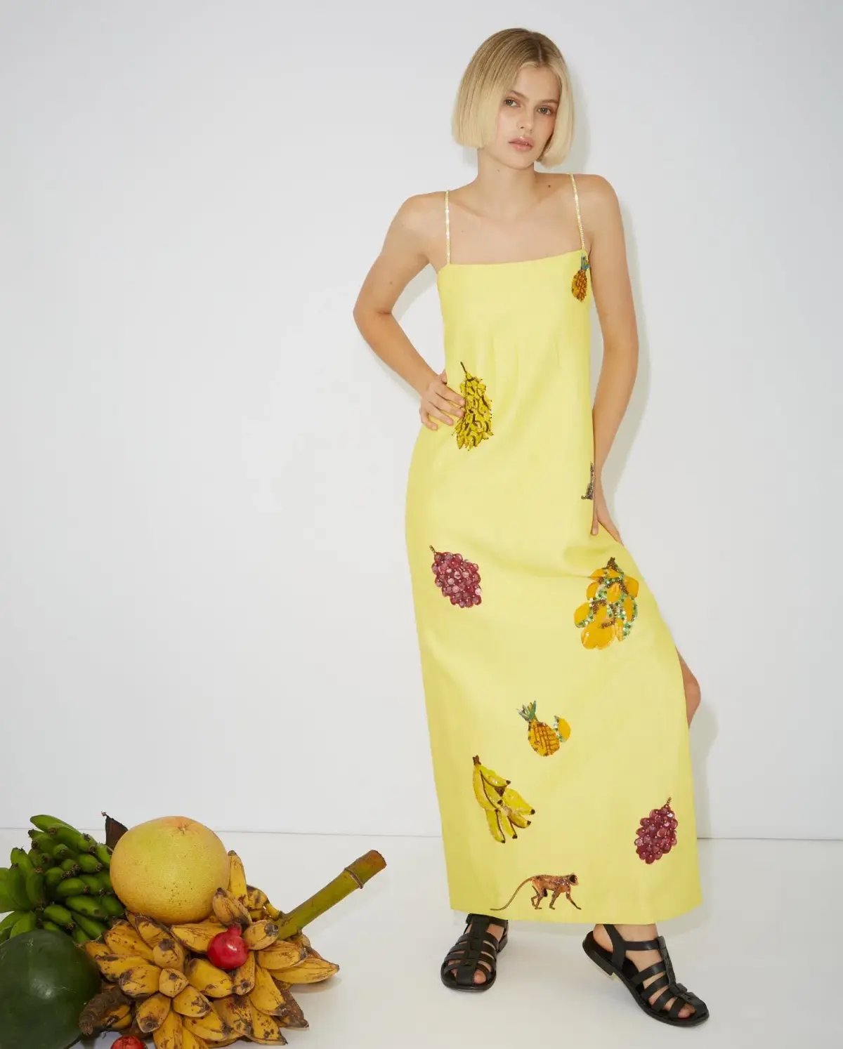 Alemais Diamond Dancer Midi Dress Yellow Size 6 photo 2