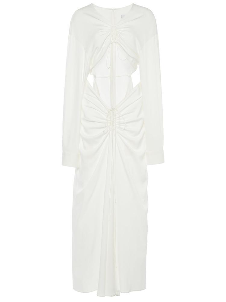 Christopher Esber Ruched Disconnect Shirt Dress White Size 6 photo 5