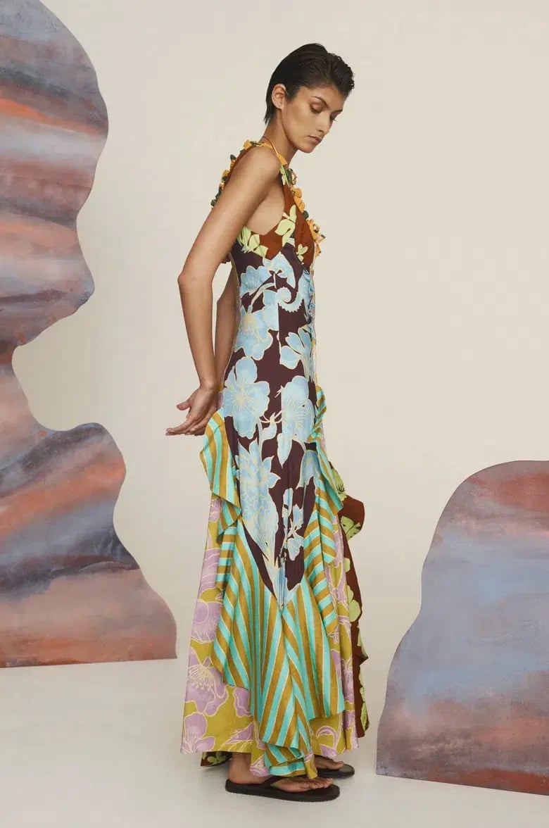 Alemais Poppy Spliced Midi Dress Multi Size 16 photo 3