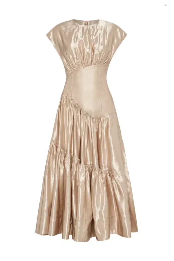 Aje Serendipity Reflection Midi Dress Champagne Size 12 photo 4