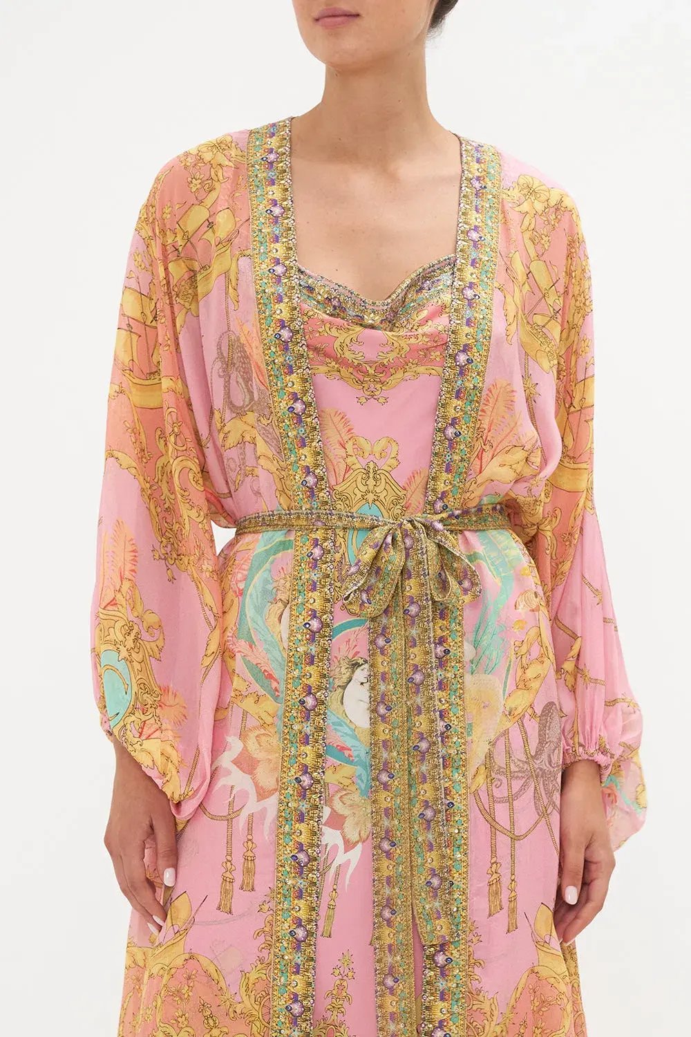 Camilla Mermaid Motel Silk Blouson Sleeve Layer Print Size 16/XL photo 2