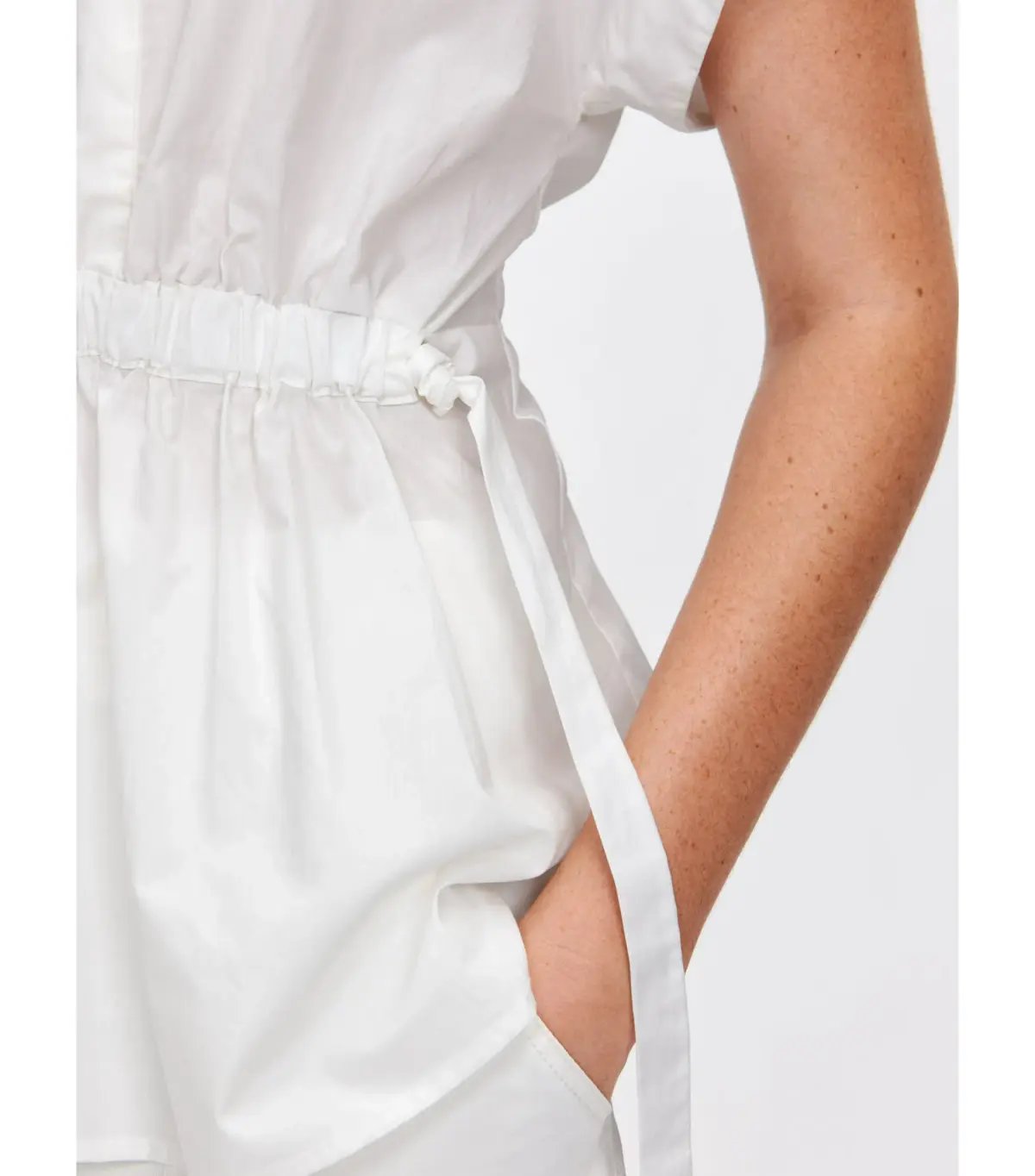 Veronika Maine Good Earth Cotton Tie Shirt Off White Size 16 photo 4