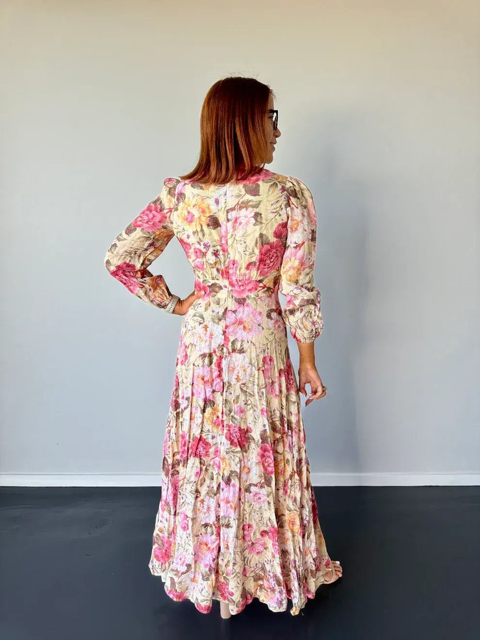 Zimmermann Honour Plunge Long Dress Multi Floral Size 1 / AU 10 photo 2