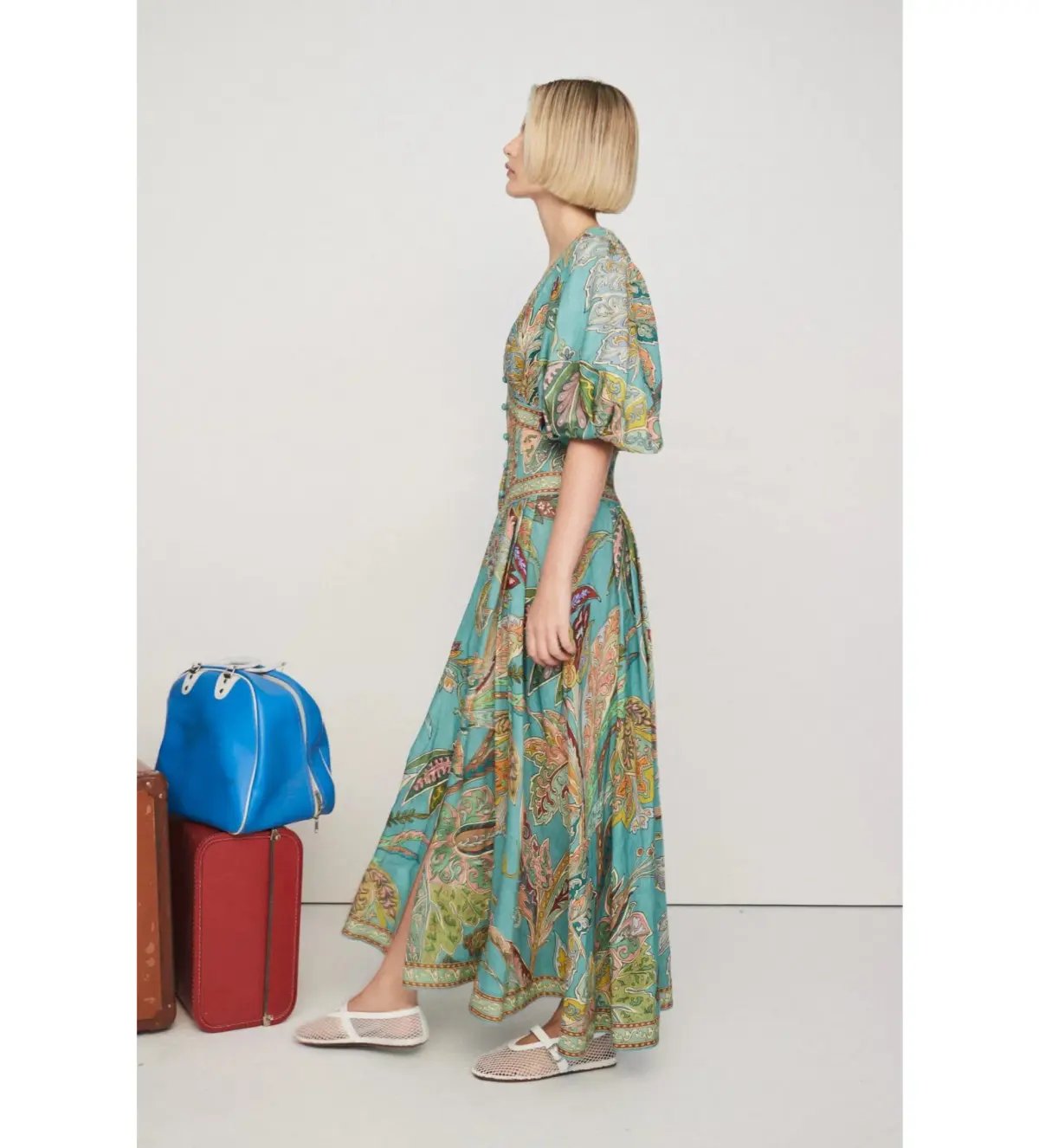 Alemais Franca Midi Dress Green Size 10 photo 3