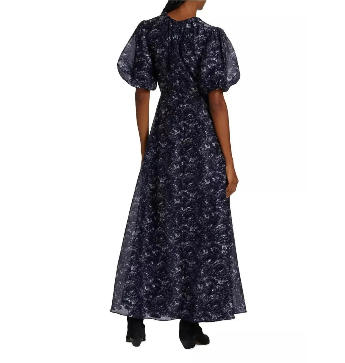 Sir the Label Caprice Puff Sleeve Midi Dress in Navy Size 1 / AU 8 photo 3