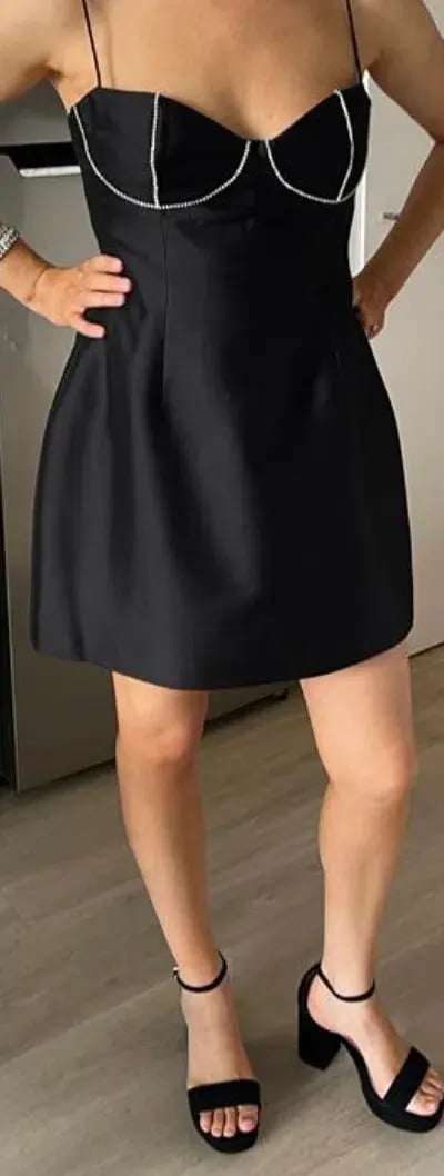 Rachel Gilbert Rozalia Mini Dress in Black Size 2 / AU 10 photo 3