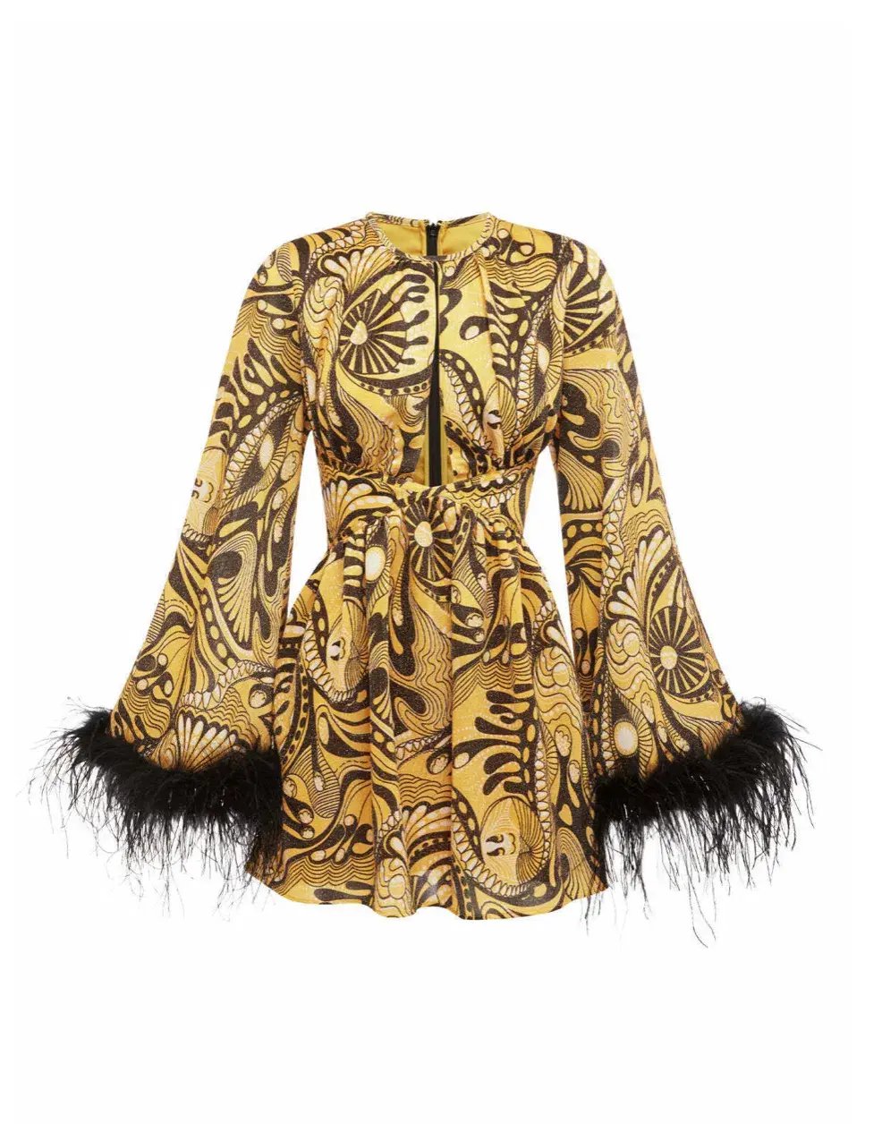 Alice McCall Feather Mini Dress Gold Dust Size AU 8 photo 6
