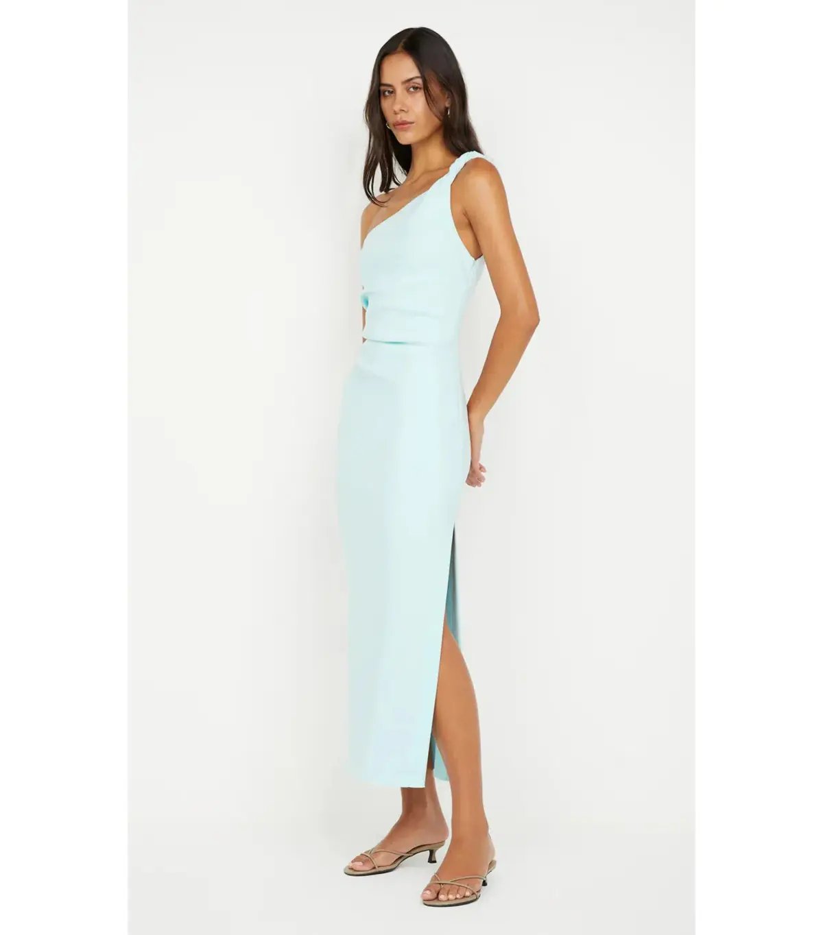 Bec & Bridge Ariven Asym Midi Dress Arctic Blue Size AU 14 photo 3