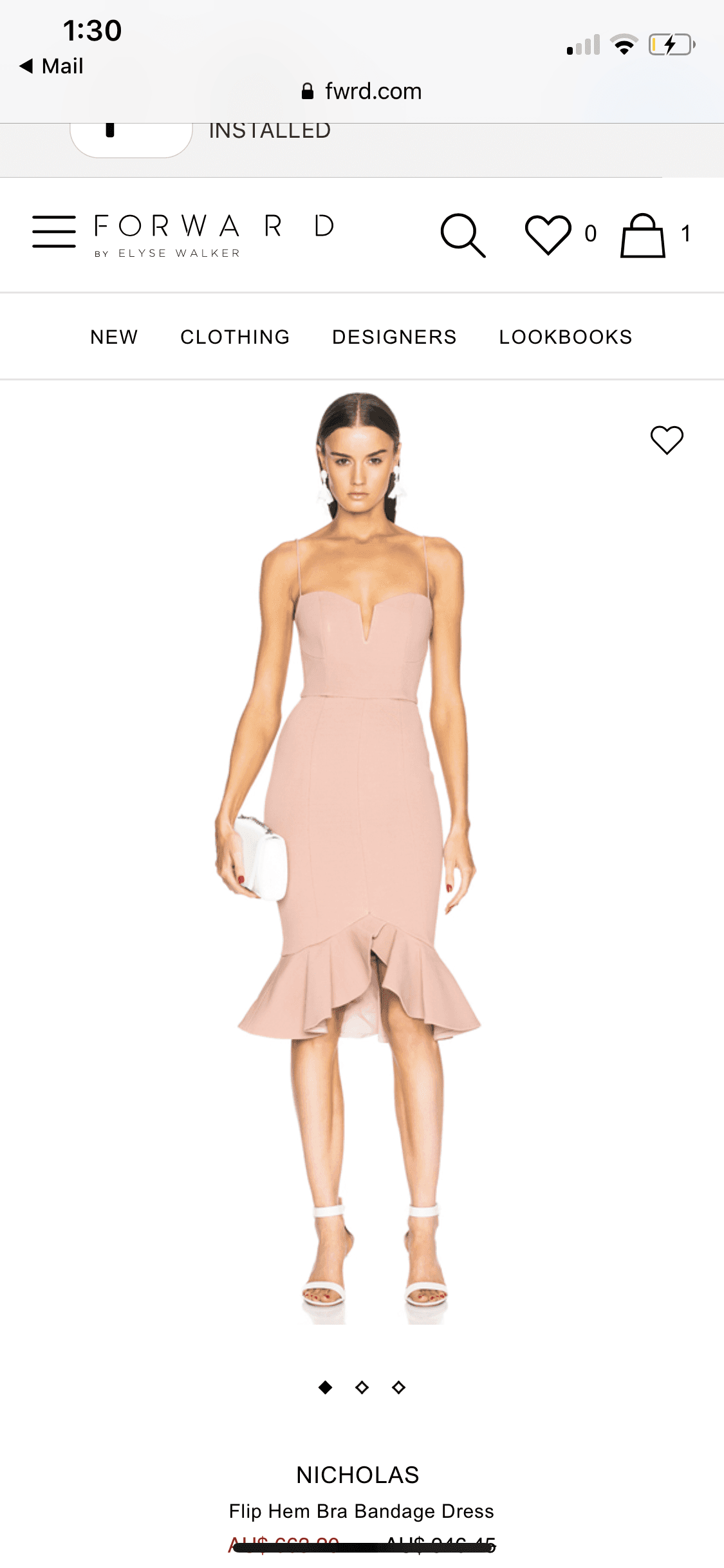 Nicholas Flip Hem Bra Bandage Dress in Nude Size 0 photo 6