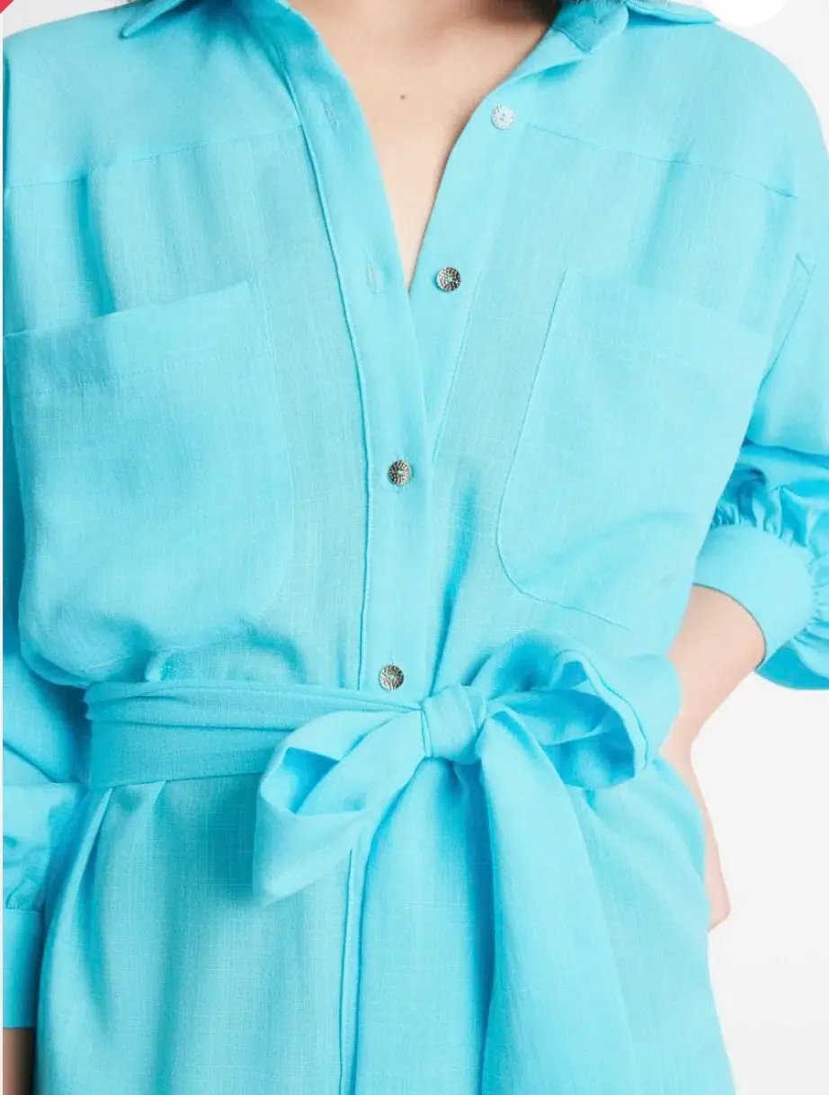 Sheike Envy Shirt Mini Dress Blue Size 14 photo 2