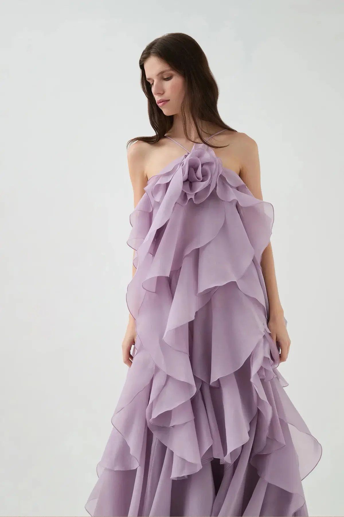 Aje Pandorea Layered Maxi Dress Lilac Size 8 photo 2
