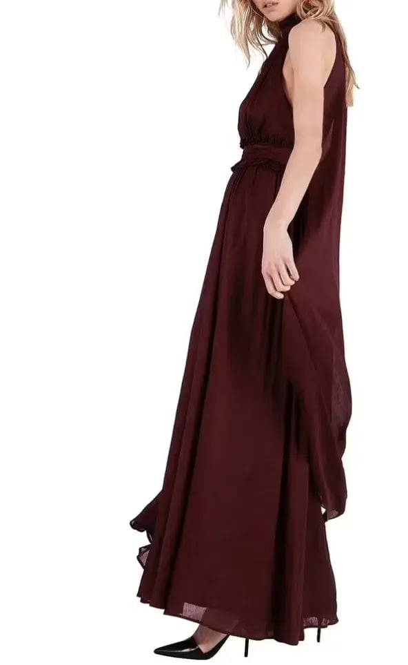 Aje Georgia Maxi Dress Burgundy Size 6 photo 5