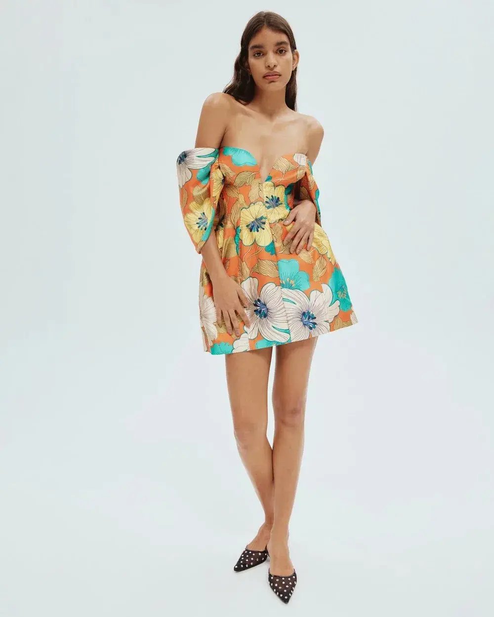 Alemais Piato Sculpt Mini Dress Floral Size 10 photo 7