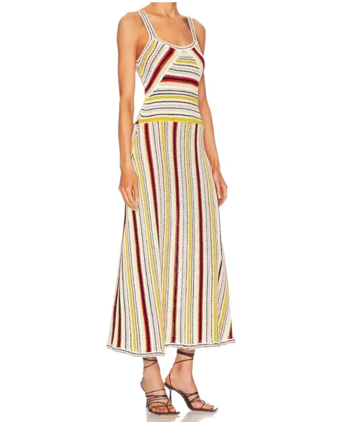 ZIMMERMANN Vitali striped crochet-knit cotton maxi dress Size 0/ AU 8 photo 2