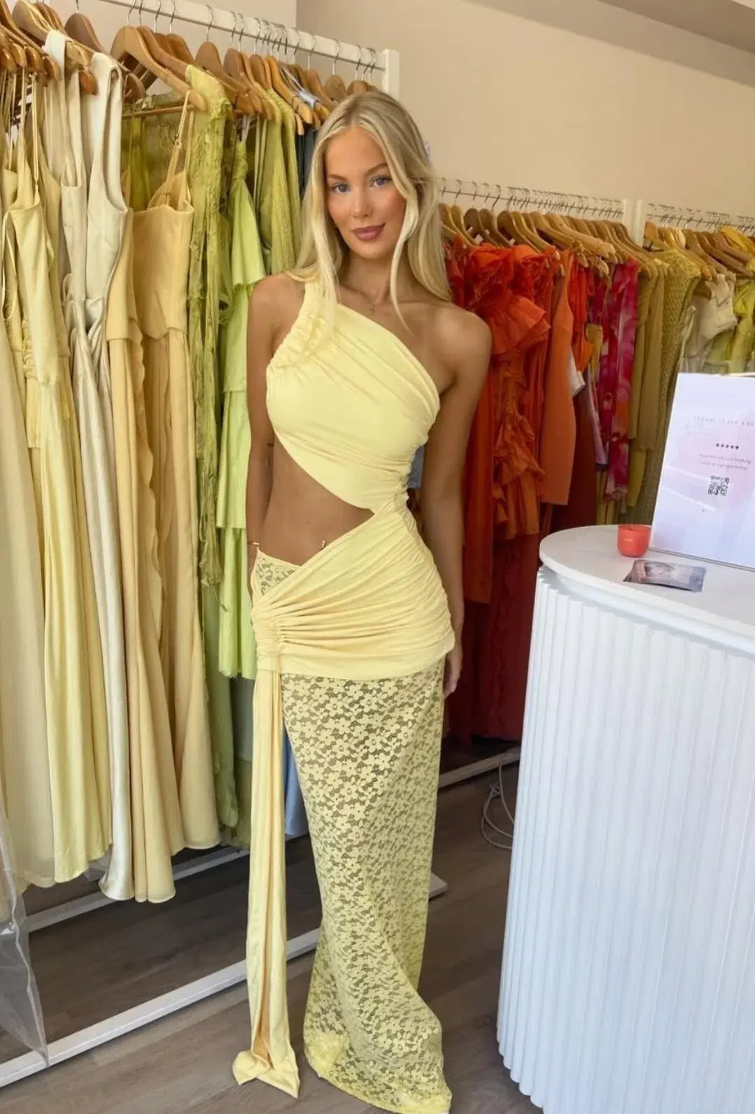 Deconduarte Paridiso Maxi Dress Yellow Size XS/6 photo 7