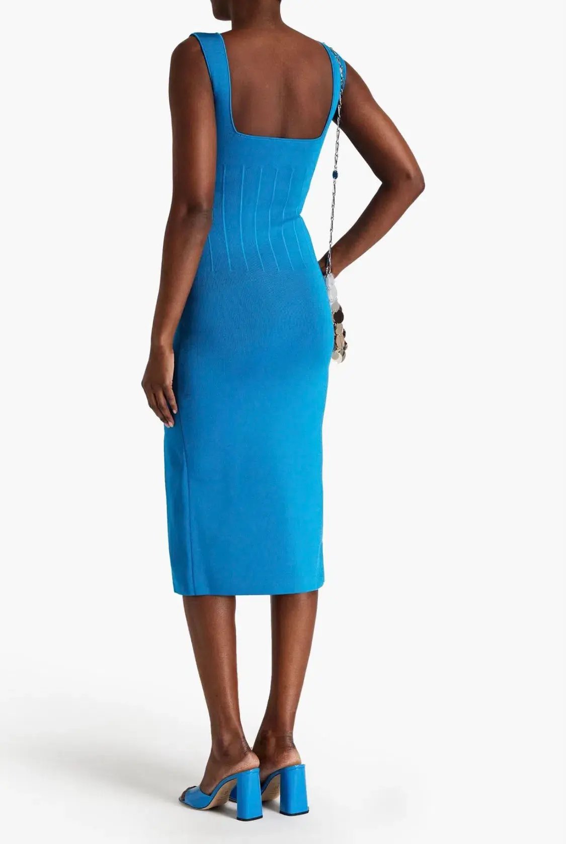 Galvan London Electra Stretch Knit Midi Dress Electric Blue Size XL / AU 16 photo 6