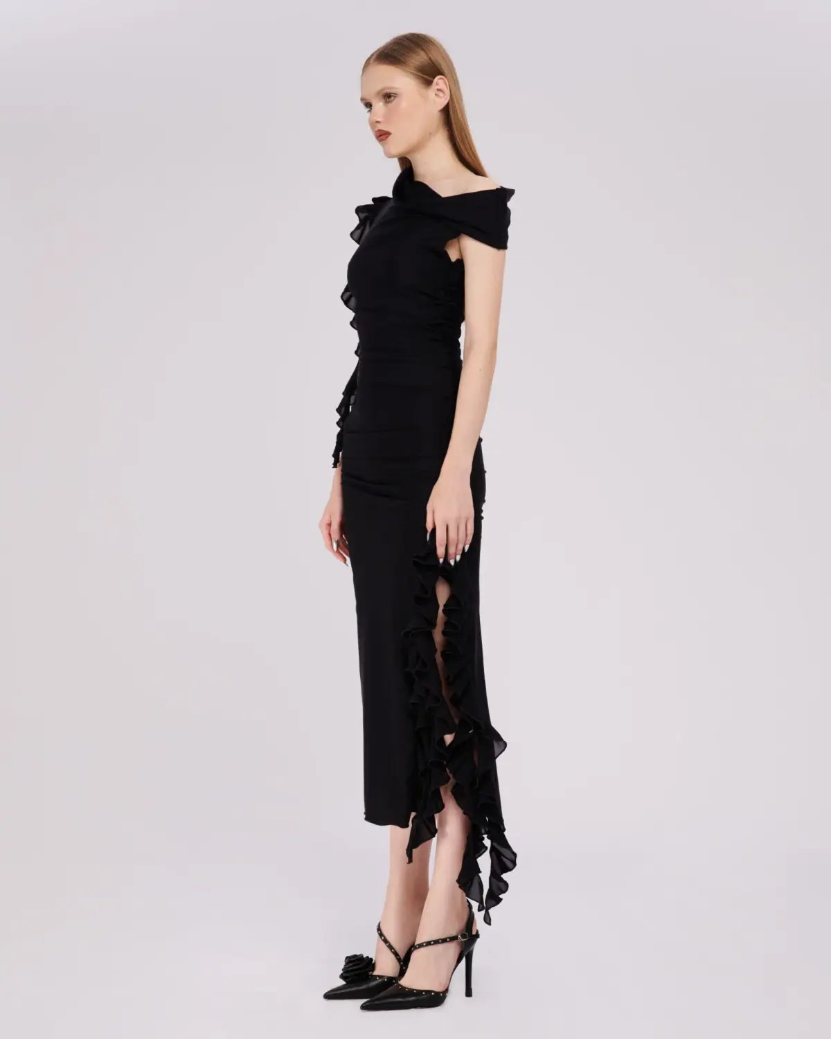 Fanci Club The Assassin Long Dress Black Size 6 photo 3